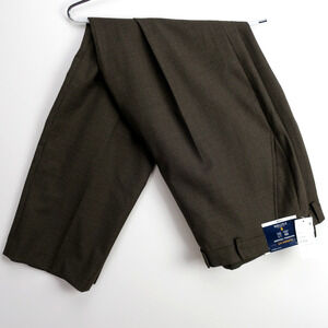 Wool Blend Dress Pants Mens 40x32 Classic Fit Brown Houndstooth NWT | Stafford